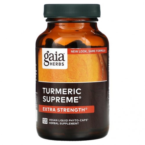 Gaia Herbs, Turmeric Supreme, 엑스트라 스트렝스, 비건 Liquid Phyto-Caps 120정