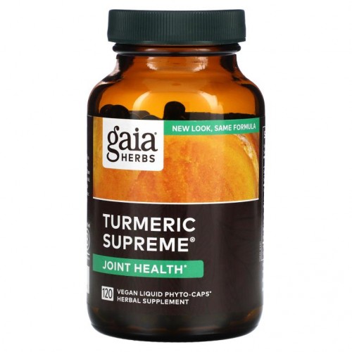 Gaia Herbs, Turmeric Supreme, 관절, 식물성 액상 파이토 캡슐 120정