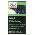 Gaia Herbs, 아세롤라 열매를 더한 블랙 엘더베리, 베지 캡슐 30정