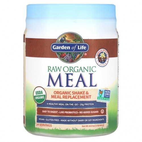 Garden of Life, 무가공 오가닉 밀, 셰이크 & 식사 대용식, 바닐라 향 카이, 454g(16oz)