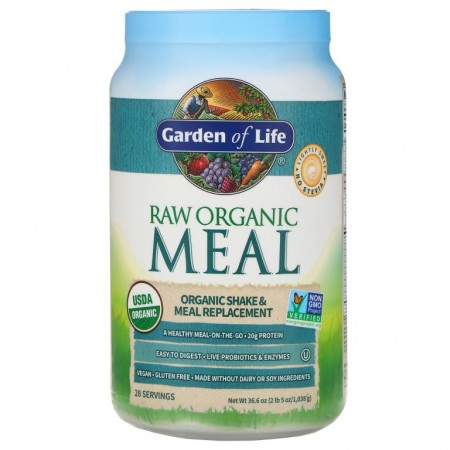 Garden of Life, 무가공 유기농 식사, 유기농 셰이크 & 대용식, 1,038g(2lb 5oz)
