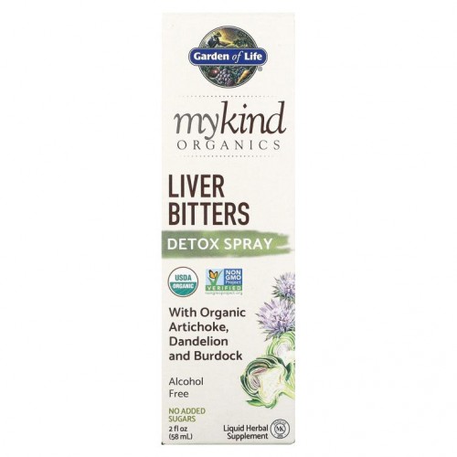 Garden of Life, 마이카인드 오가닉스, 리버 비터스 디톡스 스프레이, 2 fl oz (58 ml)
