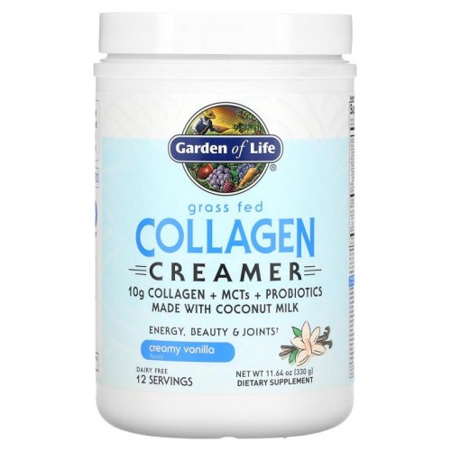 Garden of Life, 목초 사육 콜라겐 크리머, 크림 바닐라, 330g(11.64oz)