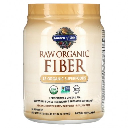 Garden of Life, 무가공 유기농 섬유소, 803g(1lb)