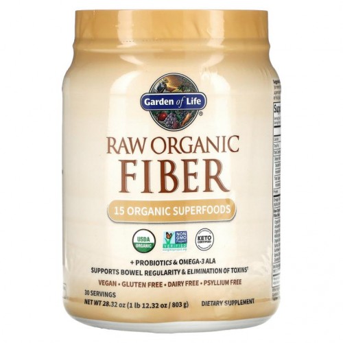 Garden of Life, 무가공 유기농 섬유소, 803g(1lb)