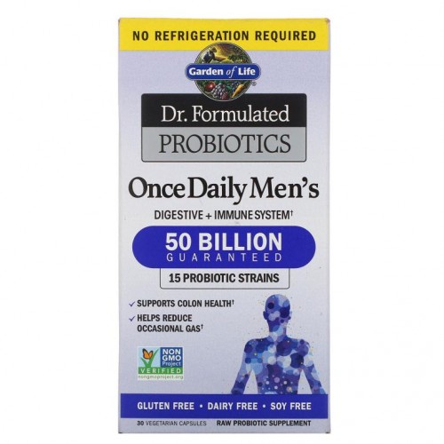 Garden of Life, Dr. Formulated 프로바이오틱, 남성용 하루 한 알, 500억, 베지 캡슐 30정