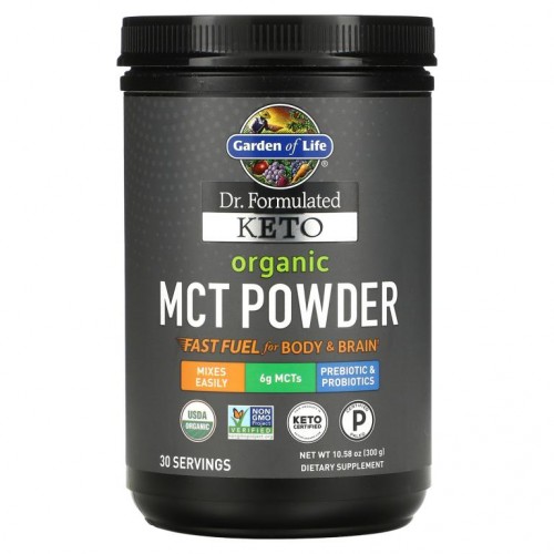 Garden of Life, Dr. Formulated 케토, 유기농 MCT 분말, 300g (10.58oz)