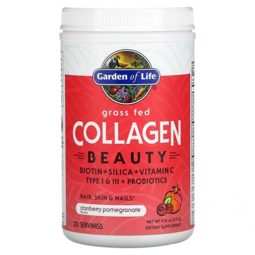 Garden of Life, Grass Fed Collagen Beauty, 크랜베리 석류, 9.52 oz (270 g)