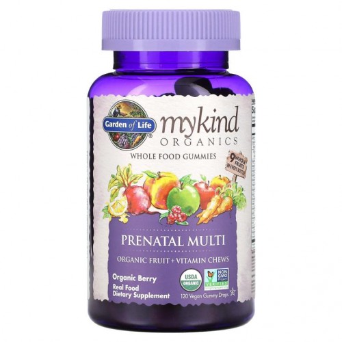 Garden of Life, MyKind Organics, 임산부용 종합 영양제, 베리, 비건 구미젤리 드롭 120개