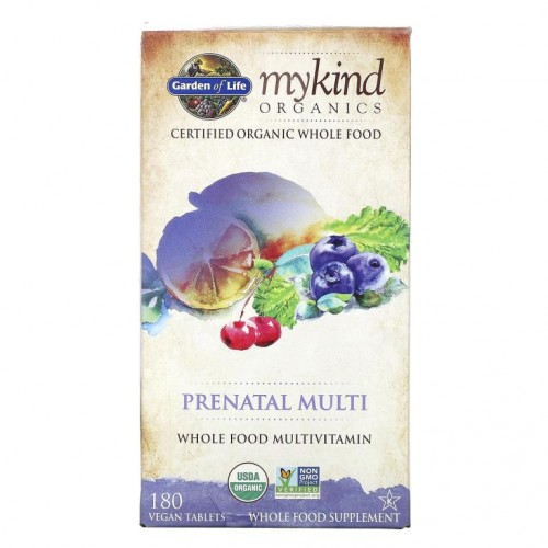 Garden of Life, MyKind Organics, 임산부용 멀티, 베지 정제 180정