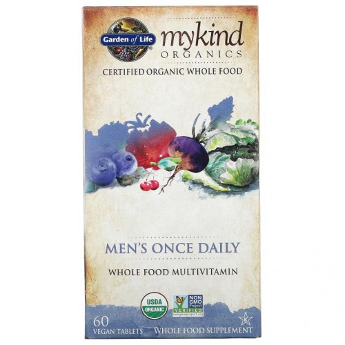Garden of Life, MyKind Organics, 남성용 하루 1회, 베지 정제 60정