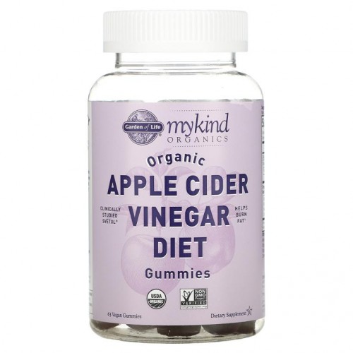 Garden of Life, MyKind Organics, 유기농 애플 사이다 식초 다이어트 구미젤리, 비건 구미젤리 63개
