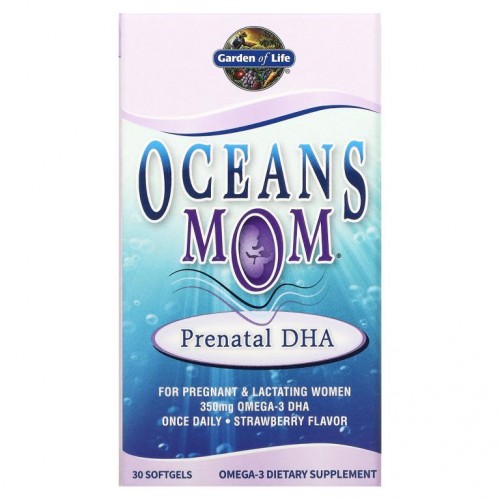 Garden of Life, Oceans Mom, 임산부용 DHA, 딸기, 소프트젤 30정