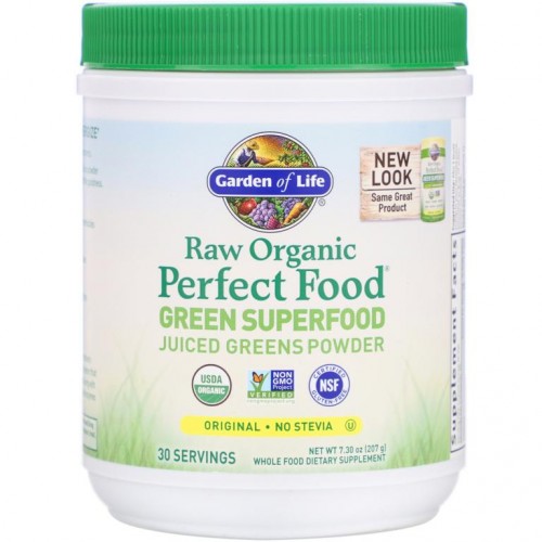 Garden of Life, 무가공 유기농 Perfect Food, 그린 슈퍼 푸드, 오리지널, 207g(7.30oz)