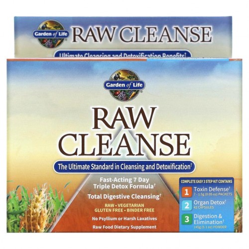 Garden of Life, RAW Cleanse, 클렌즈 및 디톡스를 위한 얼티밋 스탠다드, 3단계 프로그램, 3단계 키트
