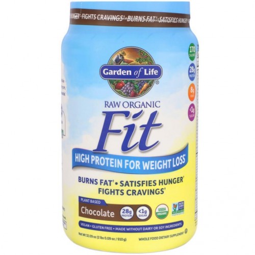 Garden of Life, RAW Organic Fit, 체중 감량용 고단백, 초콜릿 맛, 910g(32.09oz)