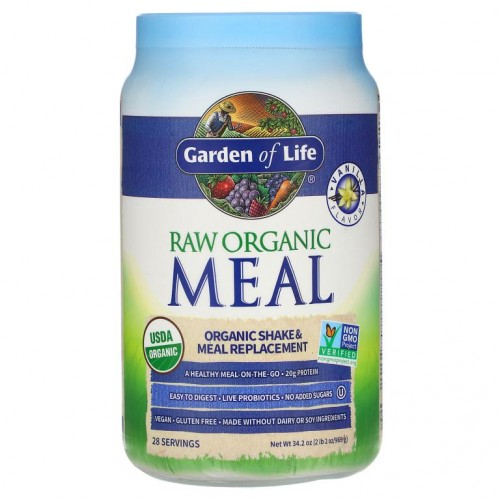 Garden of Life, RAW Organic Meal, 셰이크 & 식사 대용식, 바닐라, 969g(34.2oz)