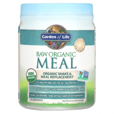 Garden of Life, RAW Organic Meal, 유기농 셰이크 & 식사 대용식, 519g(18.3oz)