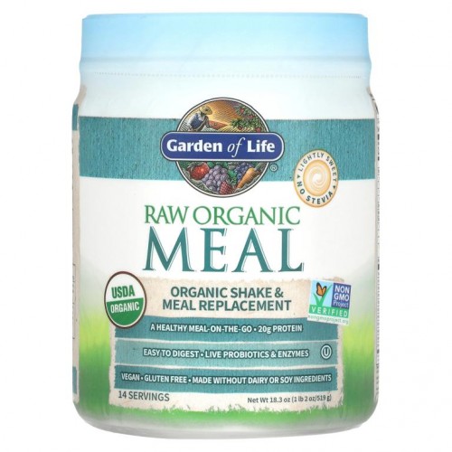 Garden of Life, RAW Organic Meal, 유기농 셰이크 & 식사 대용식, 519g(18.3oz)