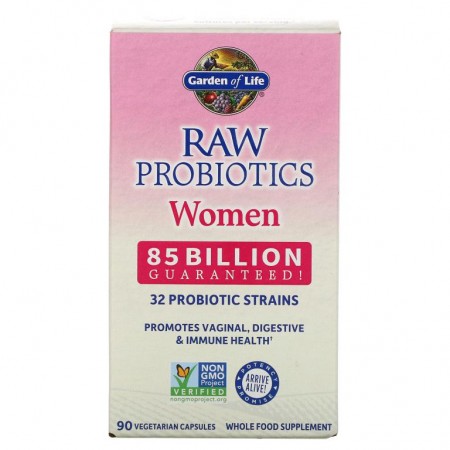 Garden of Life, RAW Probiotics, 여성용, 850억, 베지 캡슐 90정