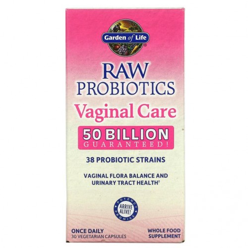 Garden of Life, RAW Probiotics, Vaginal Care, 베지 캡슐 30정