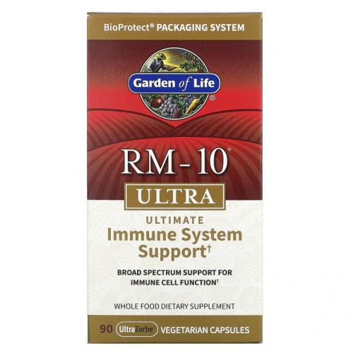 Garden of Life, RM-10 울트라, 얼티밋 면역계 강화, UltraZorbe 베지 캡슐 90정