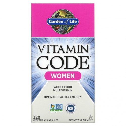 Garden of Life, Vitamin Code, 여성용 천연 식품 종합비타민, 베지 캡슐 120정