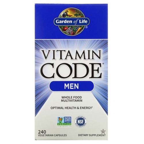 Garden of Life, Vitamin Code, 남성용 천연 식품 종합비타민, 베지 캡슐 240정