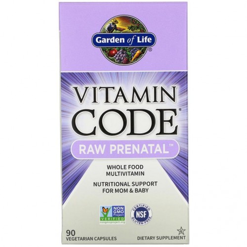 Garden of Life, Vitamin Code, RAW Prenatal, 베지 캡슐 90정