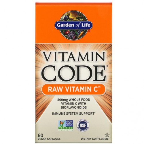 Garden of Life, Vitamin Code, RAW Vitamin C, 비건 캡슐 60정