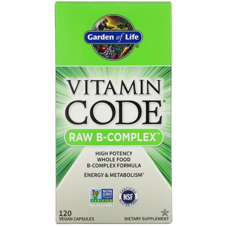 Garden of Life, Vitamin Code, Raw B-Complex, 베지 캡슐 120정
