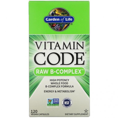 Garden of Life, Vitamin Code, Raw B-Complex, 베지 캡슐 120정