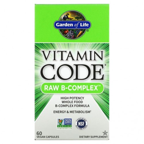 Garden of Life, Vitamin Code, Raw B-Complex, 베지 캡슐 60정
