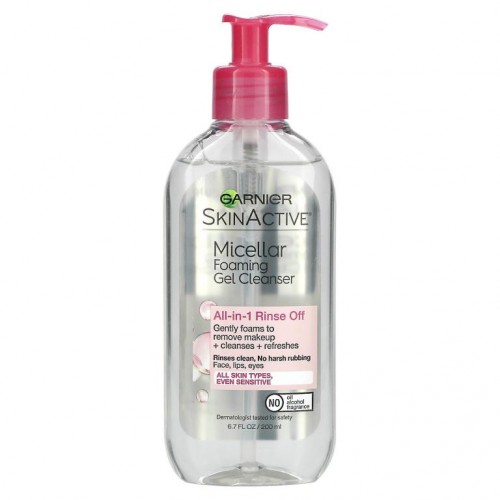 Garnier, 스킨액티브, 미셀라 포밍 클렌저, 씻어내는 올인원 타입, 모든 피부 타입에 적합, 6.7fl oz(200ml)