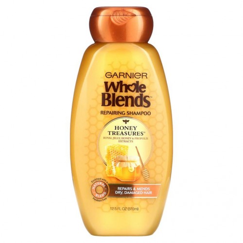 Garnier, 홀 블렌즈, 허니 트레져 리페어링 샴푸, 12.5fl oz(370ml)