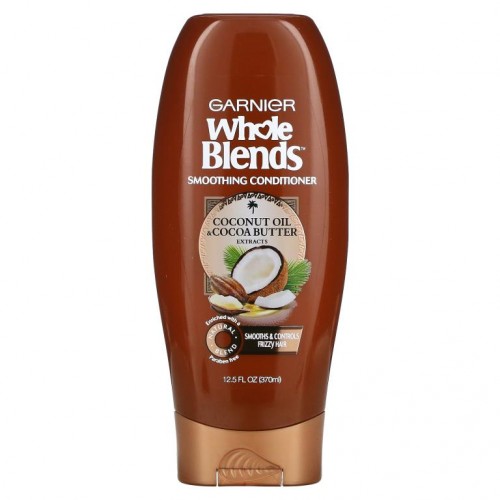 Garnier, 홀 블렌즈, 코코넛 오일 & 코코아 버터 스무딩 컨디셔너, 12.5 fl oz(370ml)