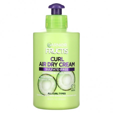 Garnier, Fructis, 컬 너리시, 리브인 트리트먼트, 에어 드라이 버터 크림, 10.2fl oz(300ml)