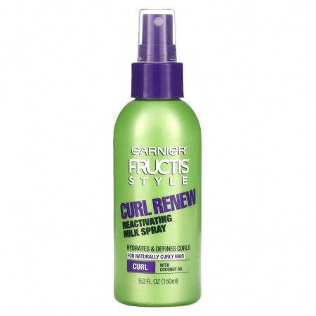 Garnier, Fructis Style, 컬 리뉴, 리액티베이팅 밀크 스프레이, 150ml(5fl oz)