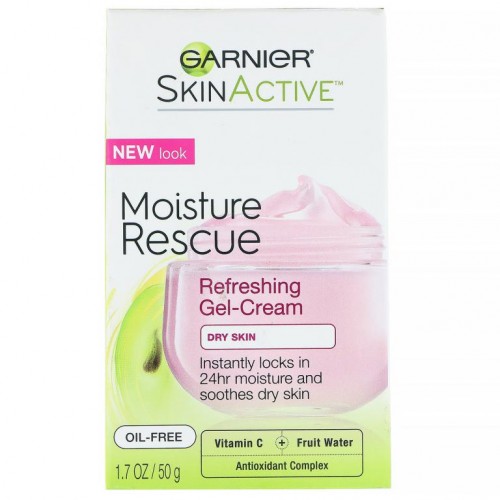 Garnier, SkinActive, 모이스처 레스큐, 리프레싱 젤 크림, 건성 피부, 1.7oz(50g)