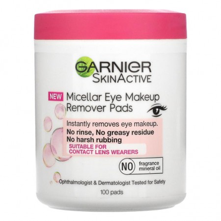 Garnier, SkinActive, Micellar Eye Makeup Remover Pads, 100 Pads