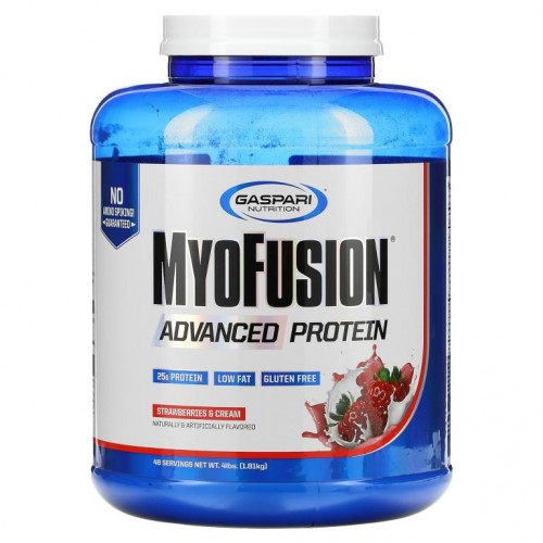 Gaspari Nutrition, MyoFusion, 고품질 단백질, 스트로베리 & 크림, 1.81g(4lb)