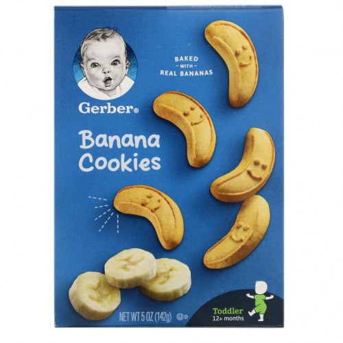Gerber, 바나나 쿠키, 12개월 이상, 142g(5oz)