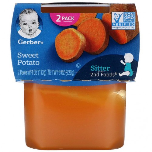 Gerber, 고구마, 2팩, 각 113g(4oz)