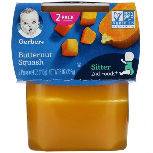 Gerber, 버터넛 스쿼시, 2팩, 각 113g(4oz)