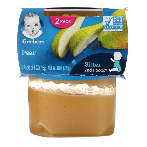 Gerber, 배, 2팩, 각 113g(4oz)