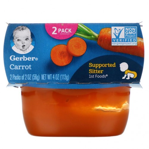 Gerber, 당근, 2팩, 각 56g(2oz)
