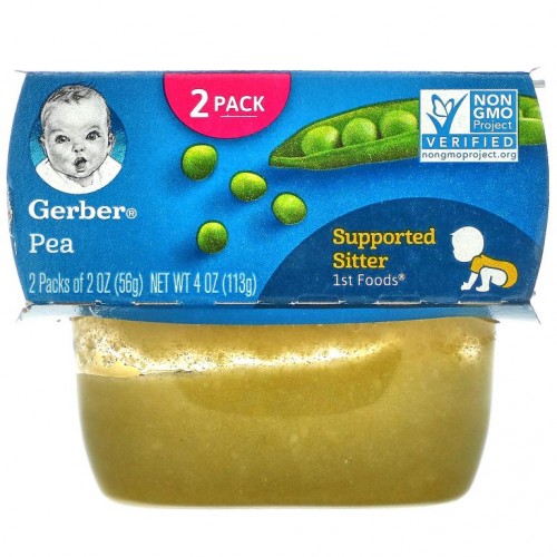 Gerber, 완두콩, 2팩, 각 56g(2oz)