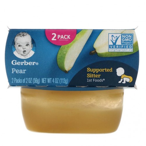 Gerber, 배, 2팩, 각 56g(2oz)