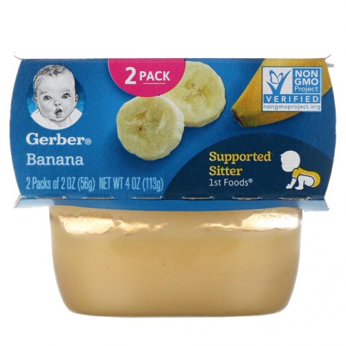 Gerber, 바나나, 2팩, 각 56g(2oz)