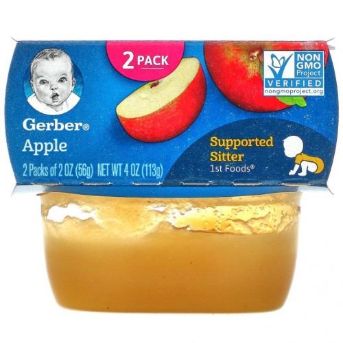 Gerber, 사과, 2팩, 각 56g(2oz)